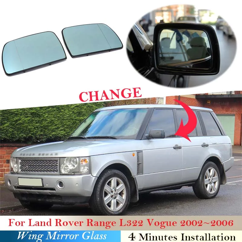 Wing Rear View Mirror Glass For Land Rover Range Rover L322 Vogue 2002~2006 Car Heating Function Side Replacement Car Accessorie