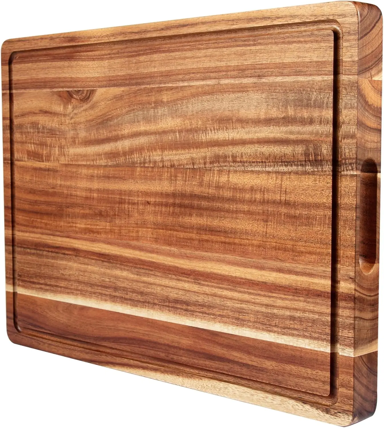 

20 Inch Large Acacia Wood Cutting Board, Reversible with Deep Groove for Kitchen, Meat, Vegetables, Fruit