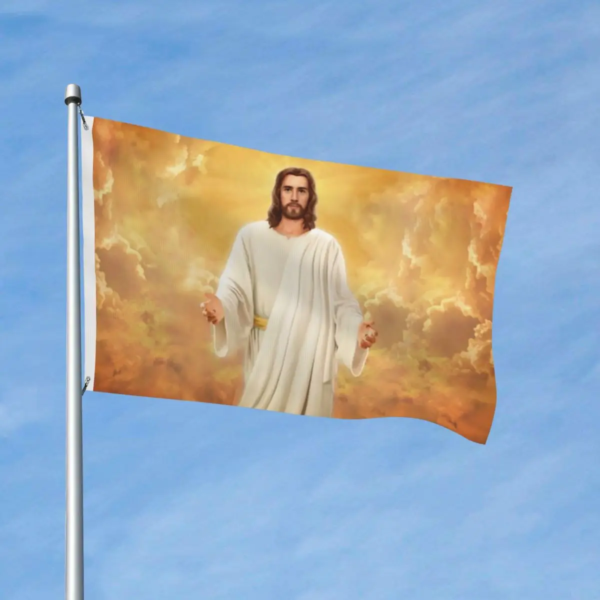 Jesus Christ God Flags Fade Proof Outdoor Banner Christian All Weather Hanging Decoration 90x150cm