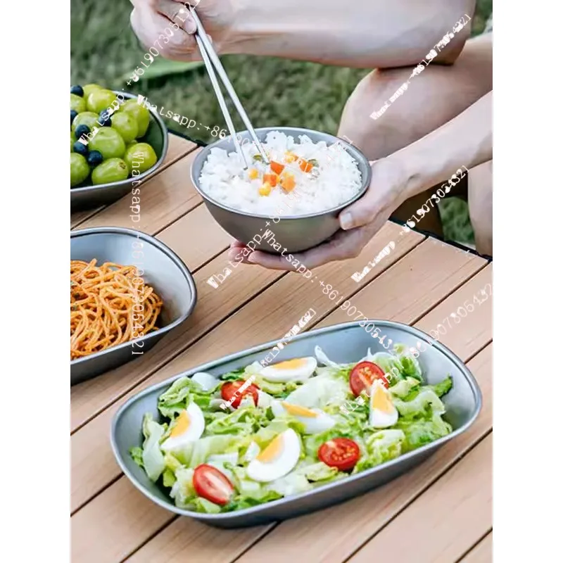 

Посуда для кемпинга на открытом воздухе, тарелки, принадлежности для пикника, походная посуда, двойные миски