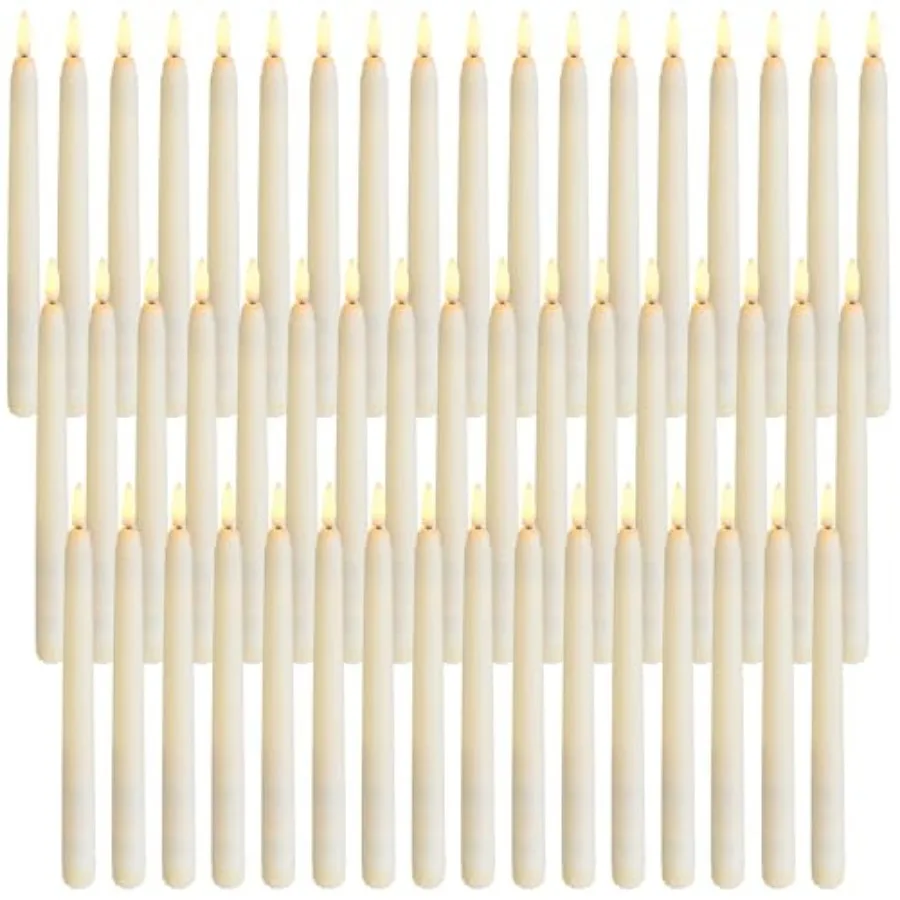 

Pcs Flameless Ivory Taper Candles Bulk Flickering LED Candles Taper Warm White Light LED Candlesticks for Christmas Wedding Hom