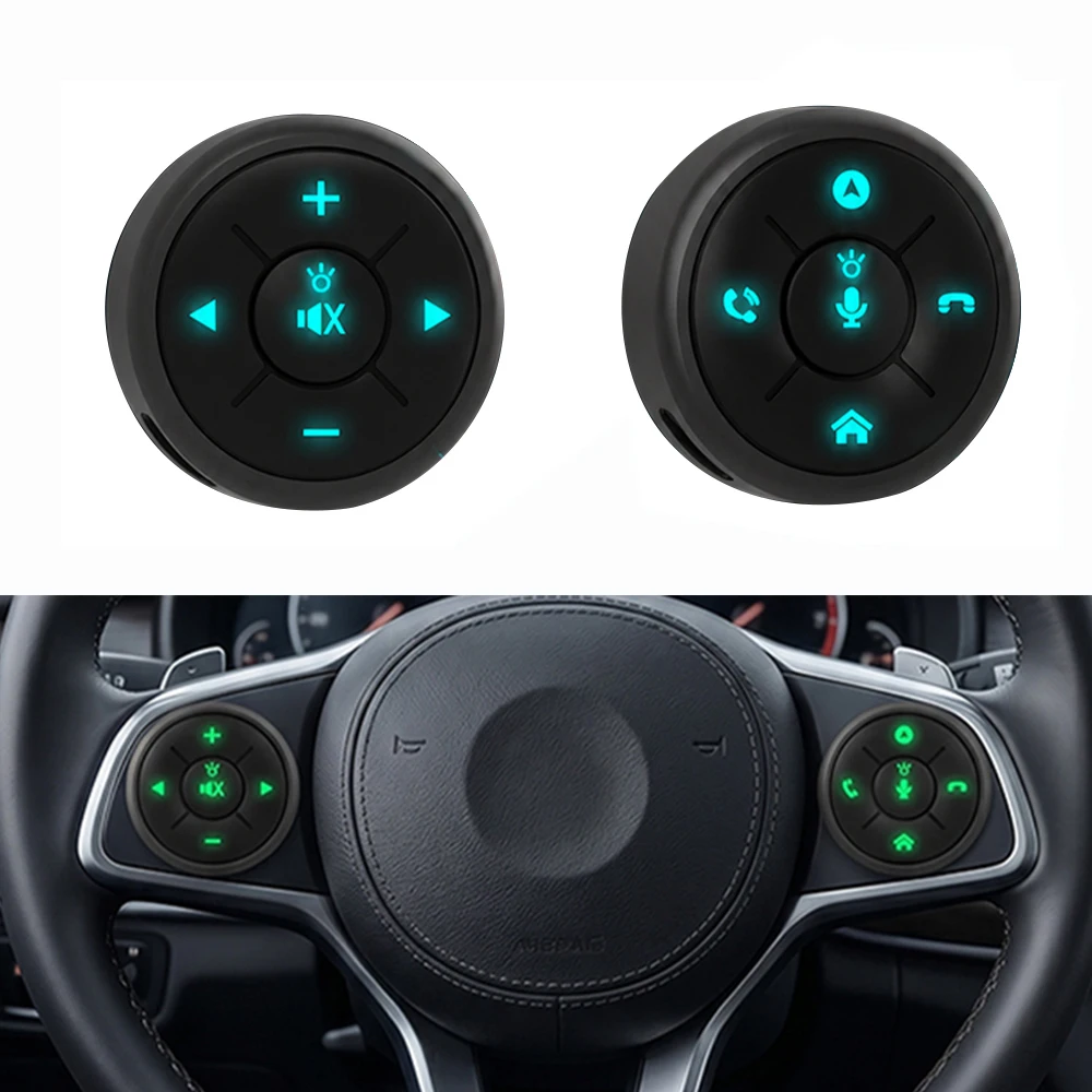 10 Keys Wireless Bluetooth-compatible Car Steering Wheel Remote Control GPS Smart Button Key Volume Controller Phone Handsfree