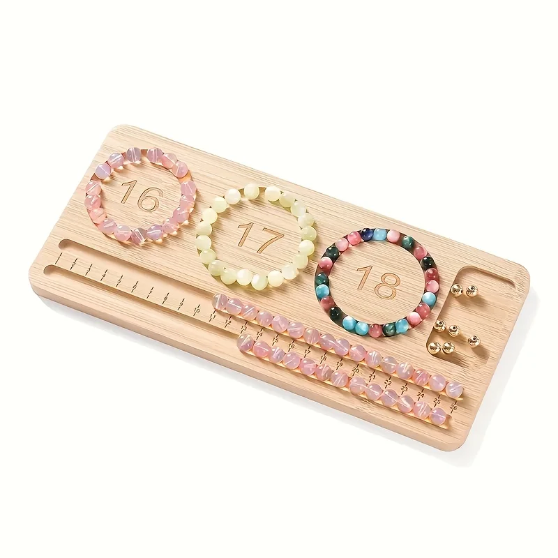Solid Wood Hand String DIY Bead Design Plate with Scale, Bead Weaving Tool, Specialized Tool Plate for Novice Bead Enthusiasts
