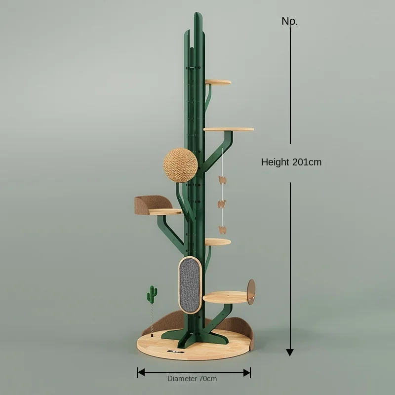 MJY cactus cat climbing frame solid wood wrought iron combined cat tree cat nest