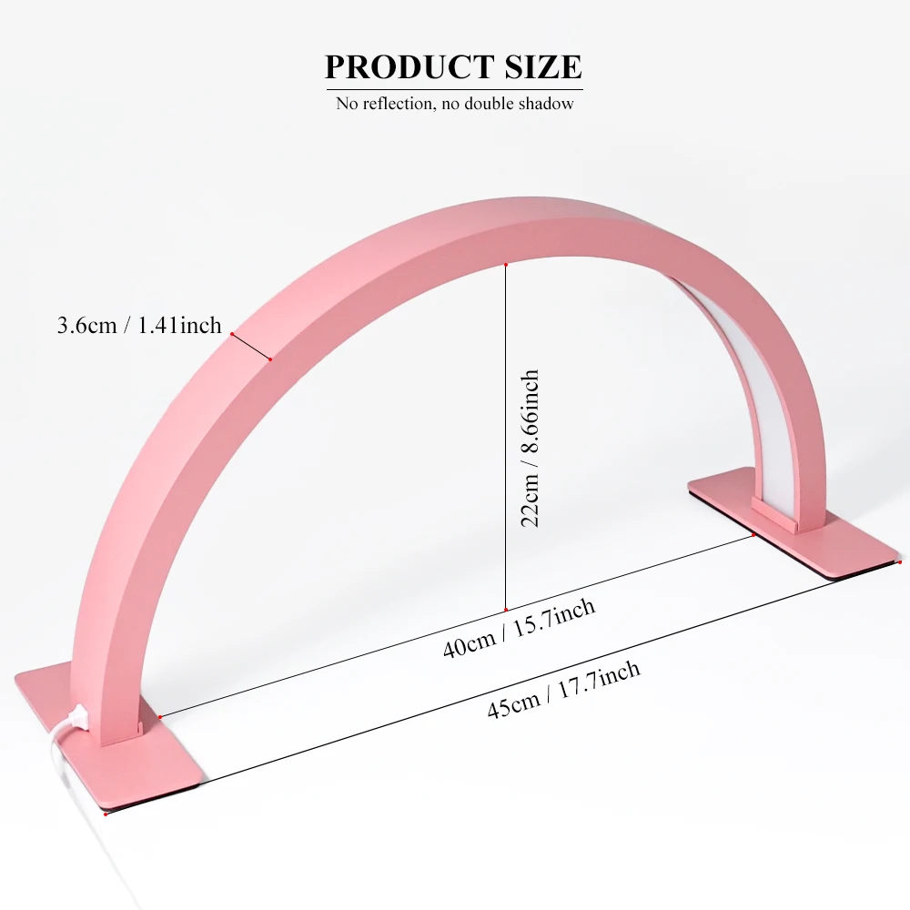 Lampada a mezzaluna per manicure da tavolo a LED per unghie per manicure/ciglia/bellezza/tatuaggio Lampada ad arco multifunzionale per strumenti artistici in gel acrilico
