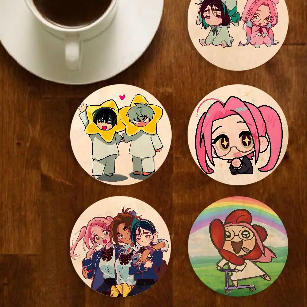 Ivan Till Alien S-Stage Anime Round Wooden Coaster Decorative Coffee Cup for Use in Coffee Shops Bars