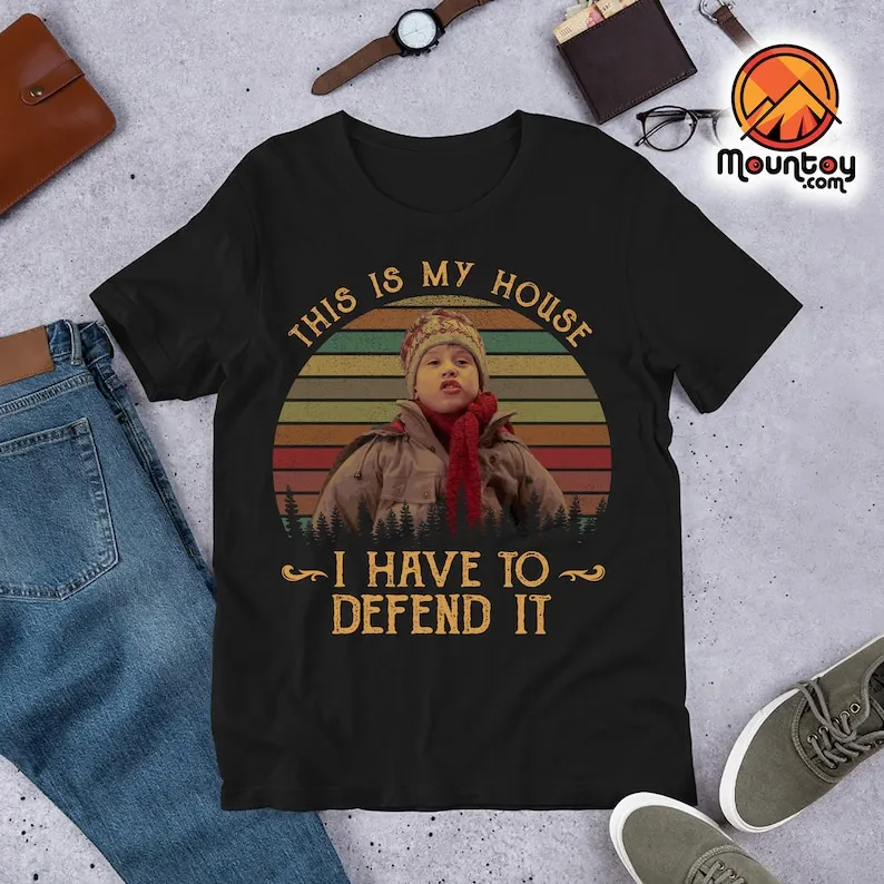 This Is My House. I Have To Defend It Vintage T-Shirt, Funny Quote T-Shirt, Home Alone Movie Tee Shirt, Christmas Gift