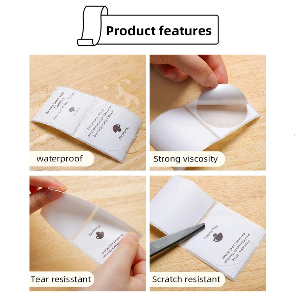 Phomemo Name Pattern Series Self-Adhesive Labels Paper for Phomemo M110 M220 Label Printer Thermal Sticker Printable Paper Roll