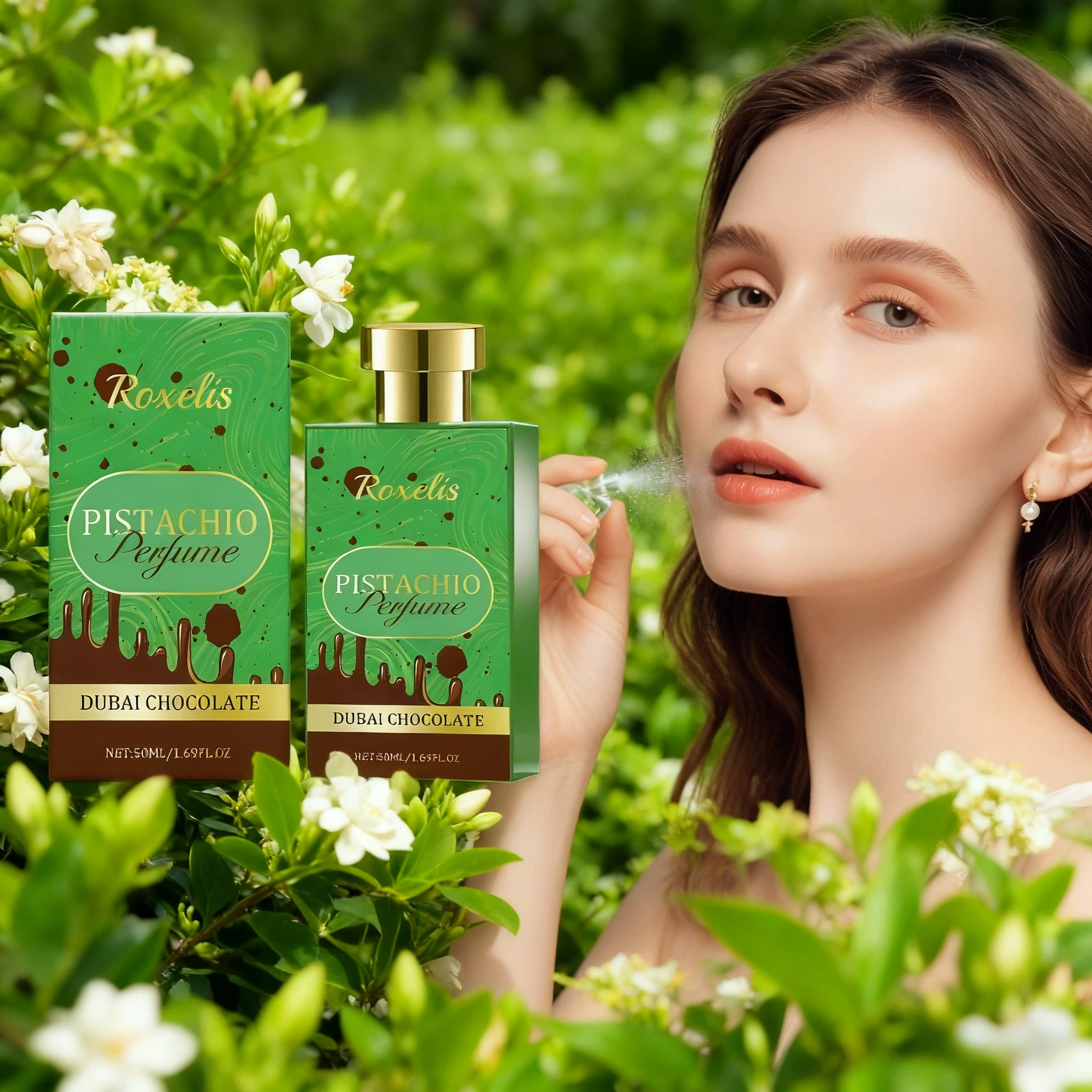 

Mokoko Pistachio Perfume - Natural Fresh Scent, Long-Lasting Fragrance, Portable, Unisex, Romantic Perfume Pheromone