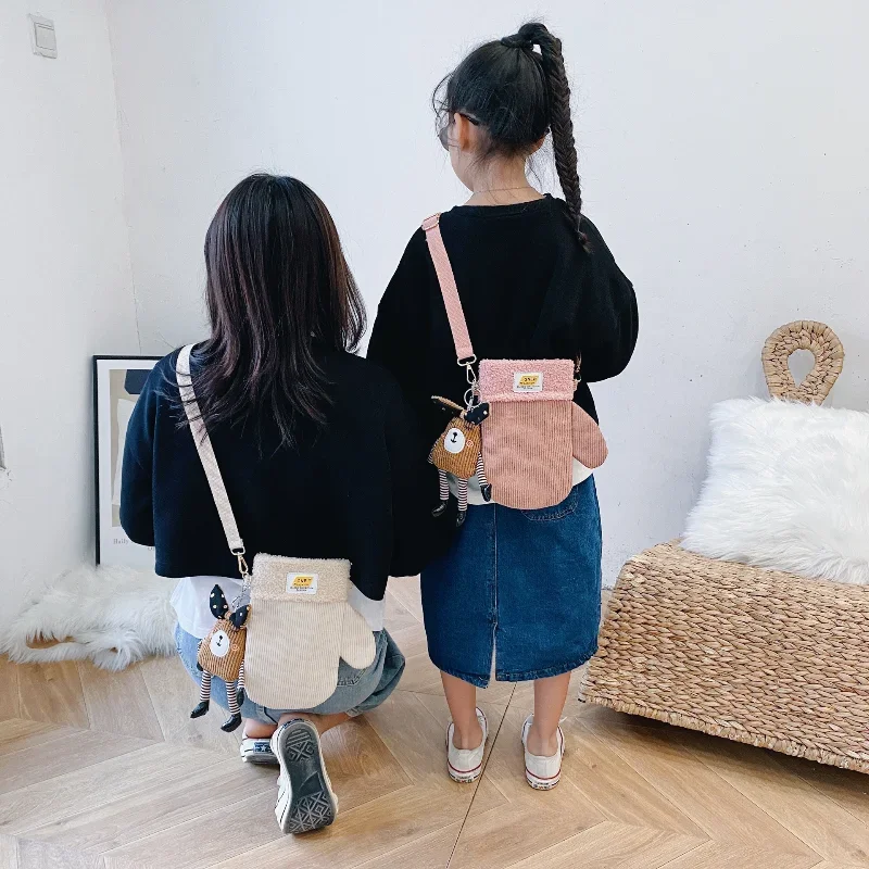 Children Messenger Bags Diagonal Crossbody Bags Backpack Cute Bag Casual Plush Bag Mother Kids Bags for Girl Women Shoulder Bag