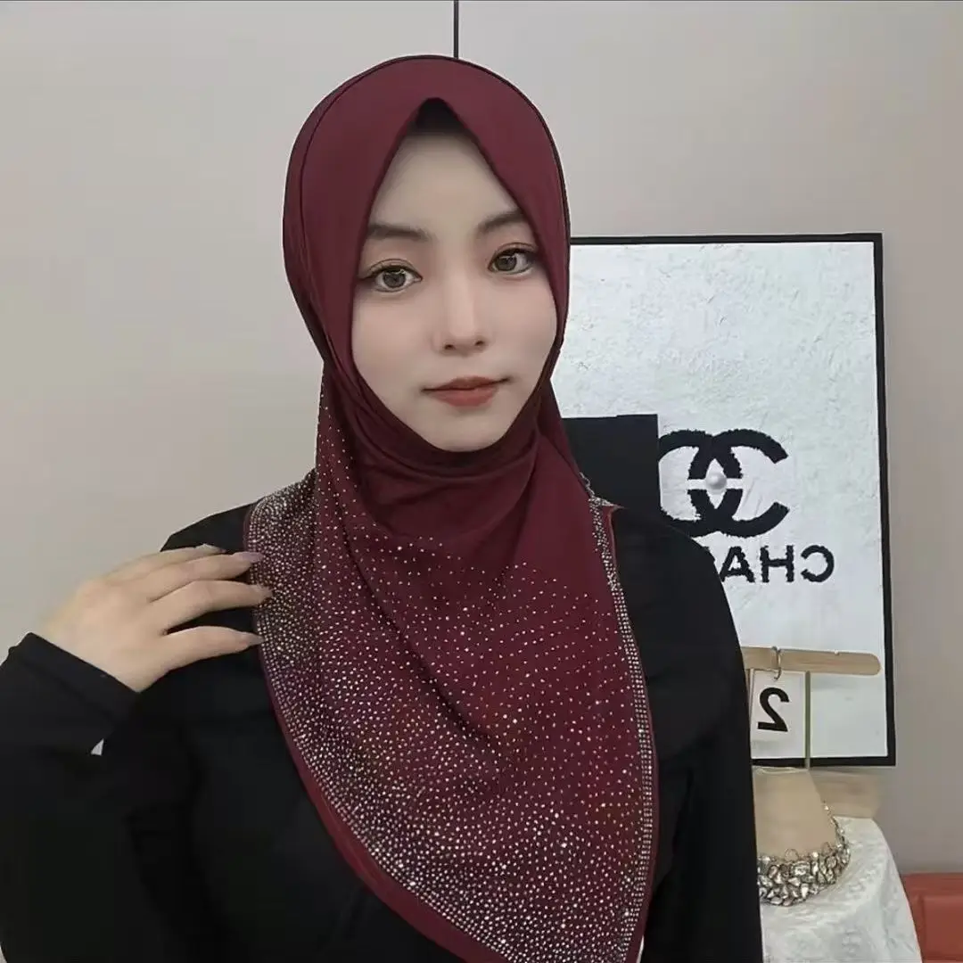 

Hijab Muslim Women Shawl Headscarf Luxury Tassels Chiffon Scarf Malaysia Kufi Islam Summer Thin Turban 05428