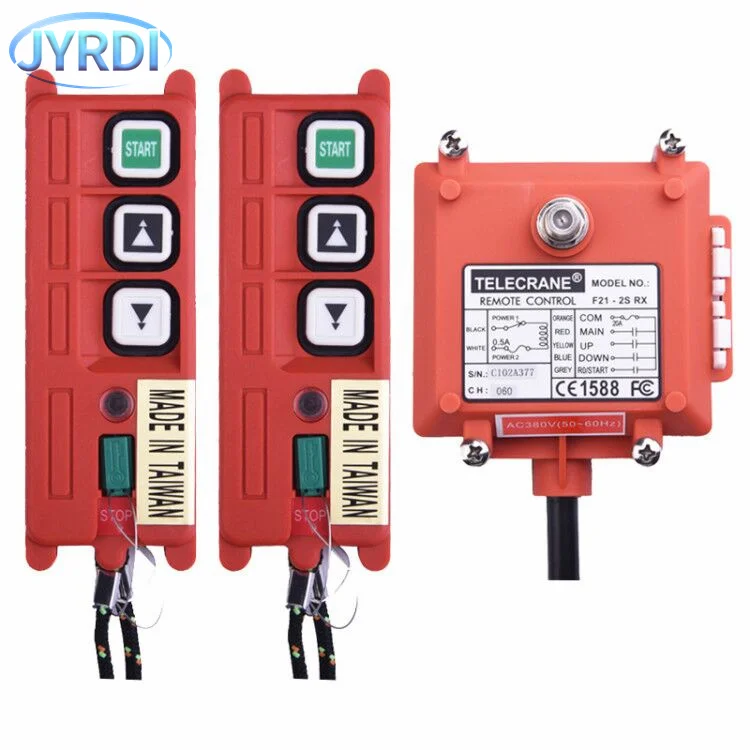 F21-2S 2 buttons single speed Industrial Wireless Radio Crane Remote Control switches Hoist overhead bridge Crane lift control