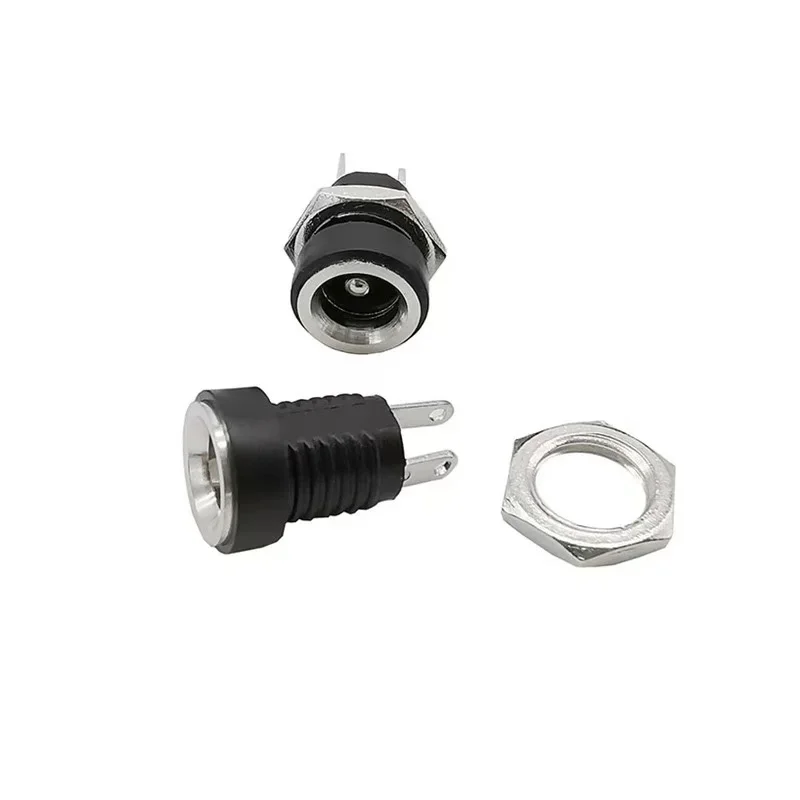 2/5/10Pcs DC022B 5.5 x 2.1mm DC Power Jack Socket Connector 2 Pin Female Panel Mount Adapter 5.5*2.1 mm DC Connector