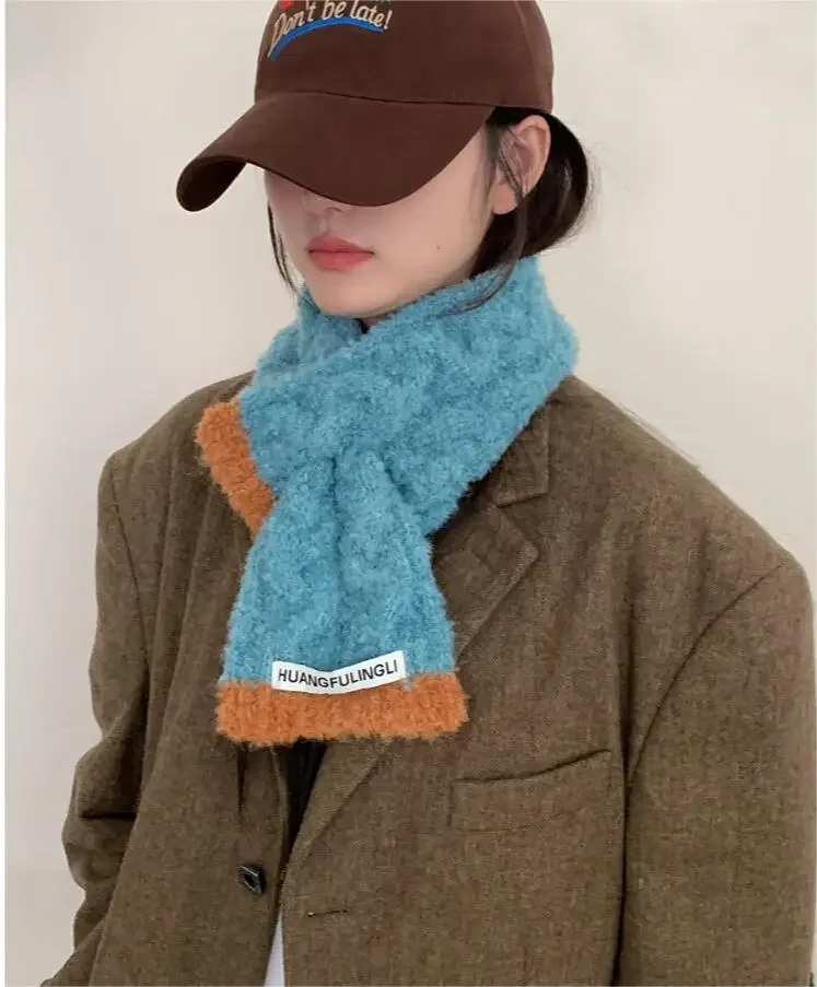 Small Scarf For Women In Winter 2024 New Style Warm Thickened Scarf Neck Protection Student Versatile