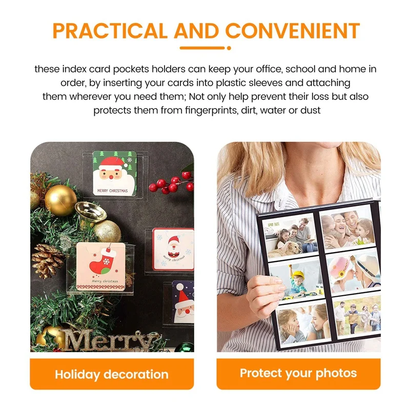 36Pcs Self-Adhesive Label Card Holder Index Pockets Holder 6X8.5cm Clear Plastic Card Holder Adhesive Label Holder-ABAM