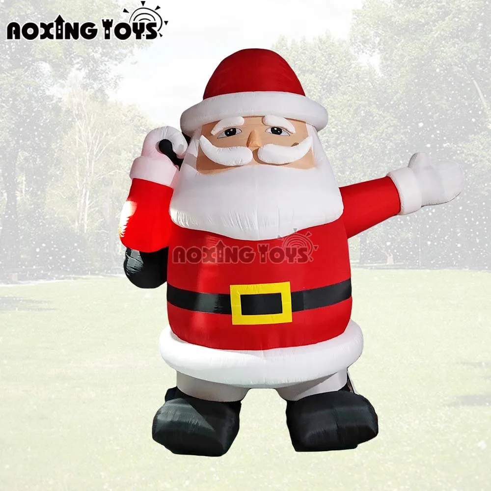 19FT opblaasbare kerstmandecoratie voor buiten met verlichting en ventilator - gigantische cartoon kerstreclame voor festivalevenementen