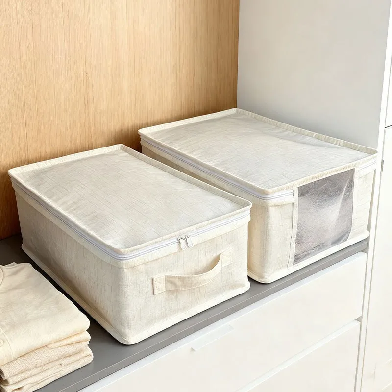 2pcs Wardrobe Organizer Foldable Fabric Organizer with Handle Closet Under Bed Storage Solution