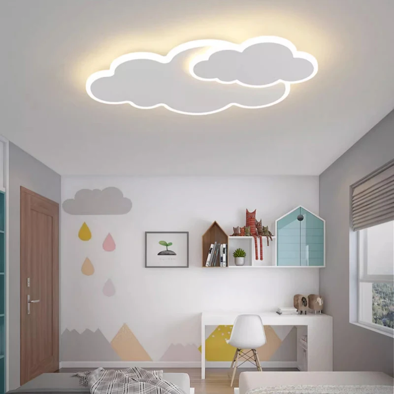 White Cloud Lamp LED Children\'s Room Ceiling Light Minimalist Modern Warm Baby Room Nursery Boy Girl Bedroom Cloud Ceiling Lamps