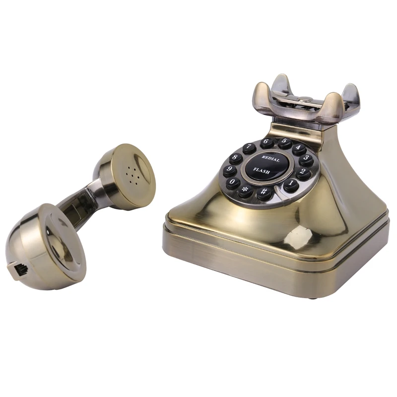 WX-3011 Antique Bronze Telephone Vintage Landline Phone Desktop Caller Home Office Hotel Antique Telephone