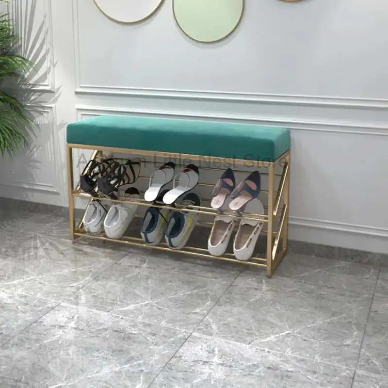 

Minimalist Designer Modern Shoe Change Stool Light Luxur Fashion Aesthetics Shoe Rack Narrow Display Muebles Entrance Furniture