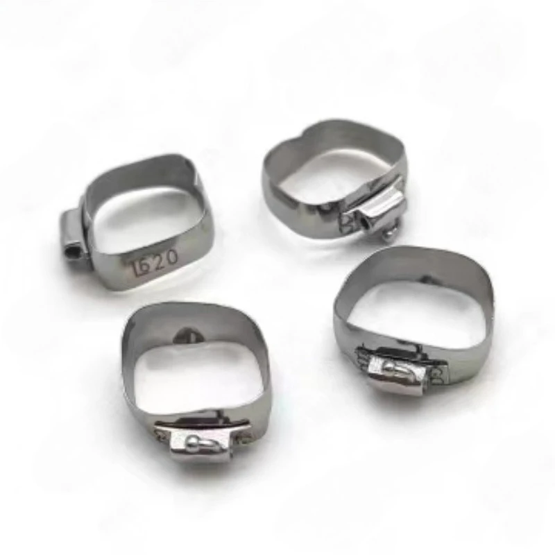 40Pcs Dental Orthodontic Bands 1st Molar Bands Prewelded Buccal Tube Non-Convertible Single Tube Size 16 - 38
