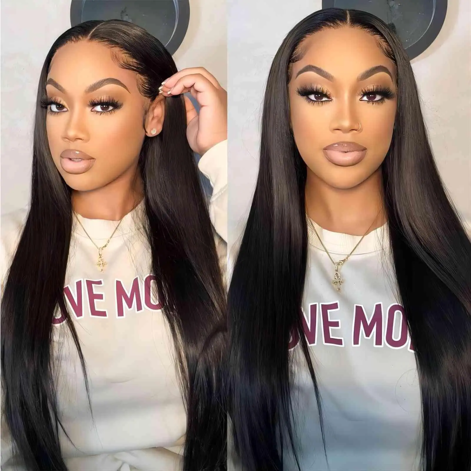 Glueless Wigs Bone Straight Human Hair Brazilian Human Hair Wigs Lace Frontal Wig 5x5 4x4 HD Transparent Lace Closure For Women