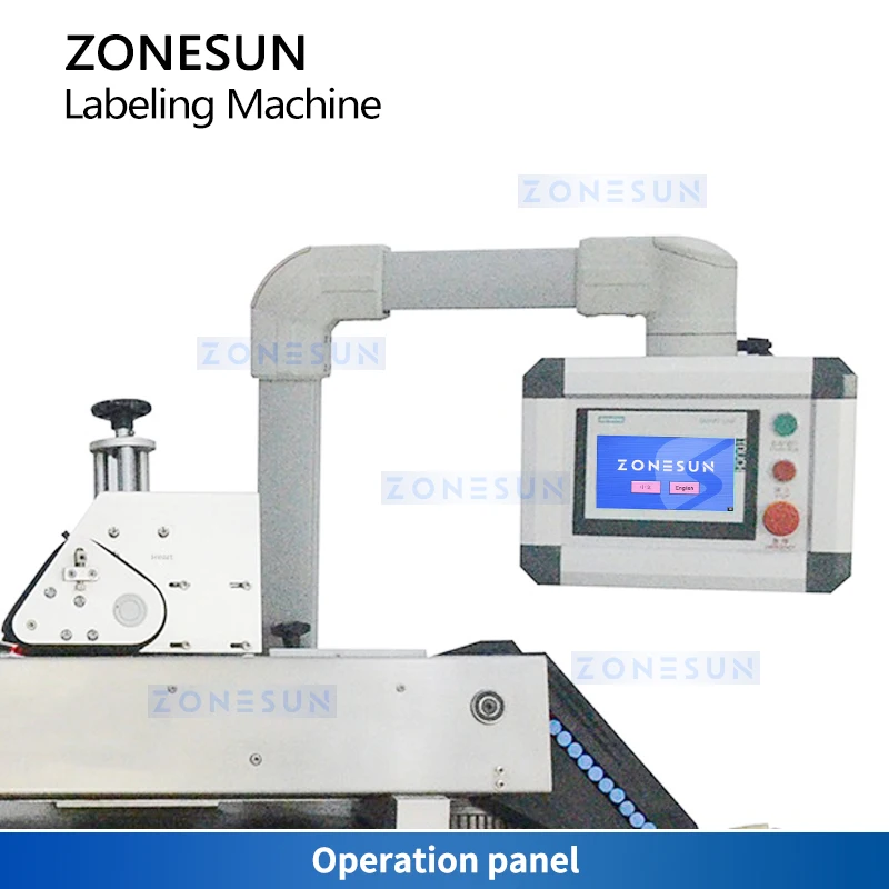 آلة تسميات السوائل عن طريق الفم Zonesun ، أداة وضع ملصقات الأنابيب ، أداة وضع الملصقات على الأنابيب الأفقية مع نظام التدريب ،