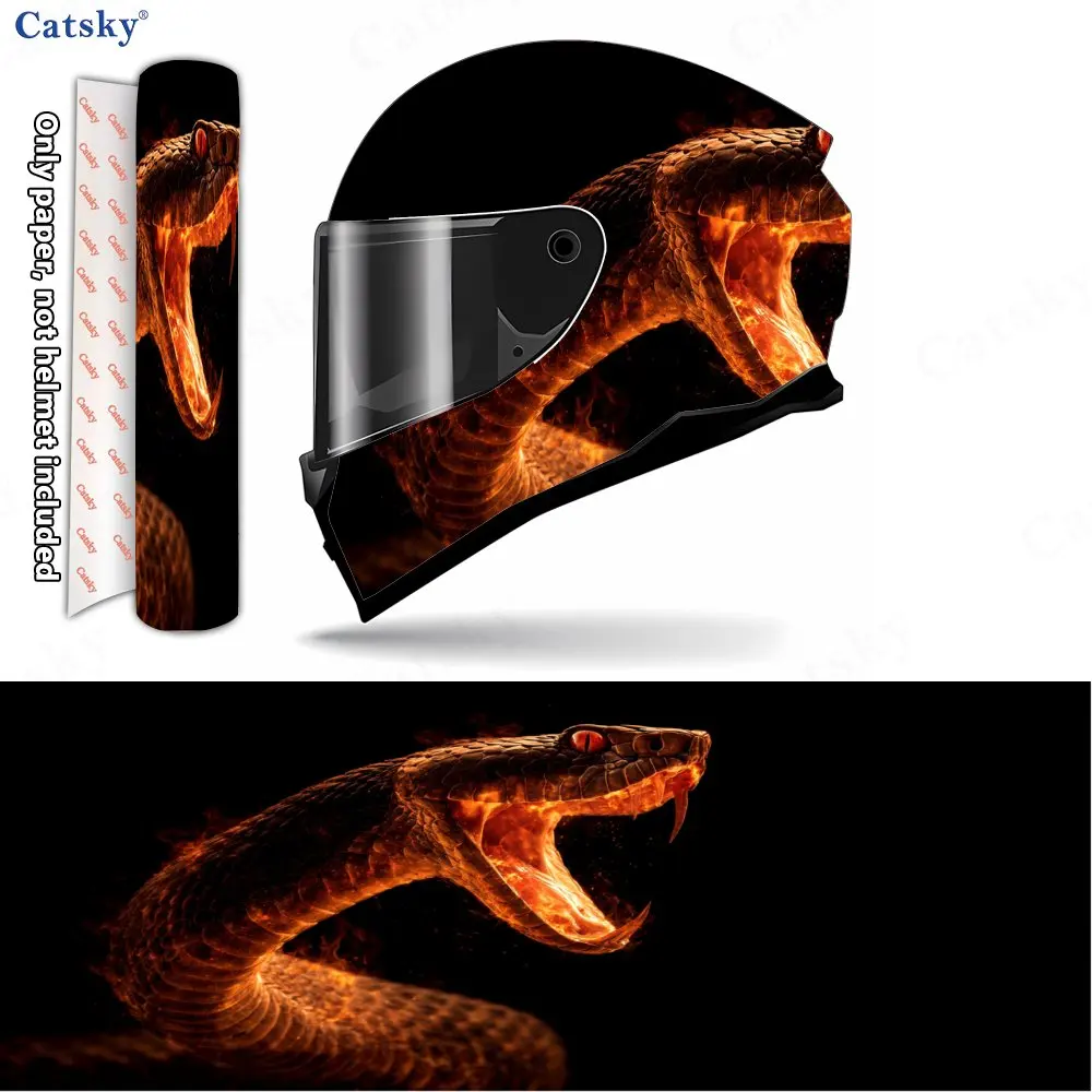 Fire Snake PVC material self adhesive waterproof motorcycle helmet sticker, paste firmly and do not fall, waterproof and weather