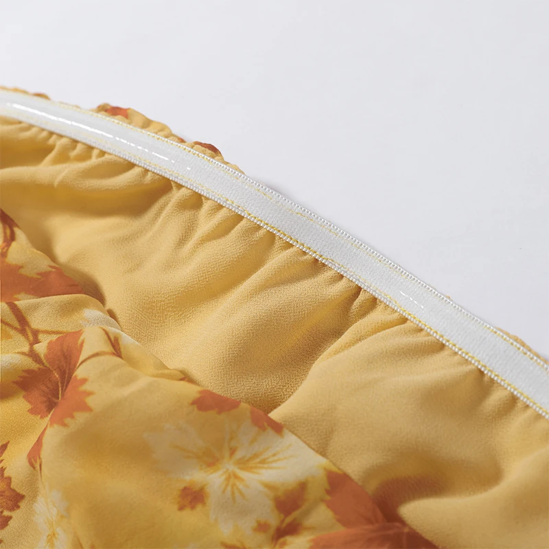 Damen Patchwork Trägerloses Maxikleid Ärmellos mit Rüschensaum und Schal Schnürkleider 2026 Sommer Elegantes Abendkleid für Damen – Detail 13