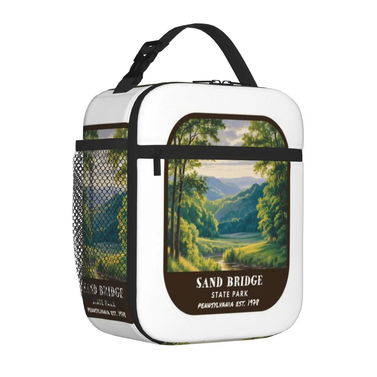 Hot Sale Sand Bridge State Park (Pennsylvania) Neutral Tone Outdoor Lunch Bag After School Snack Carry Lunch Bag