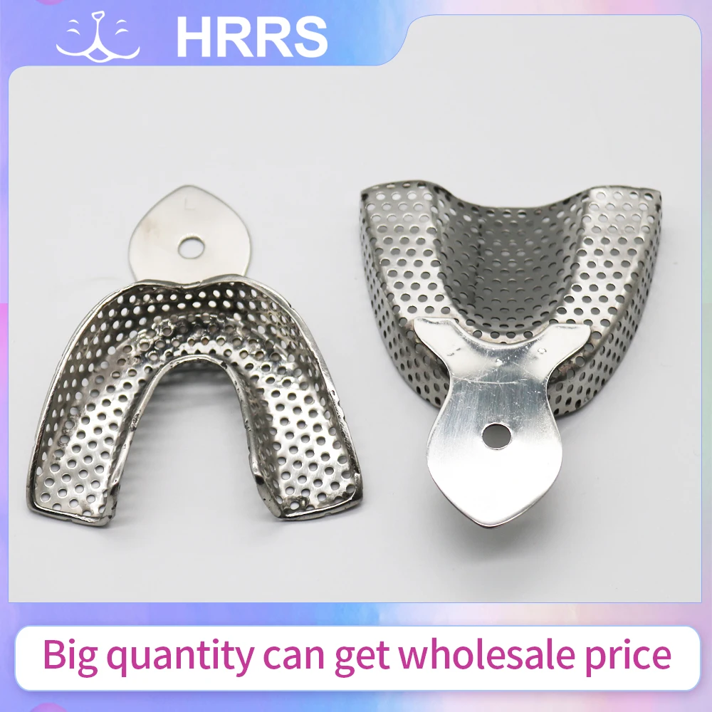 2pcs/set Dental Impression Tray Upper and Lower Stainless Steel Teeth Hold Autoclavable Teeth Tray Dental Materials Dental Labor
