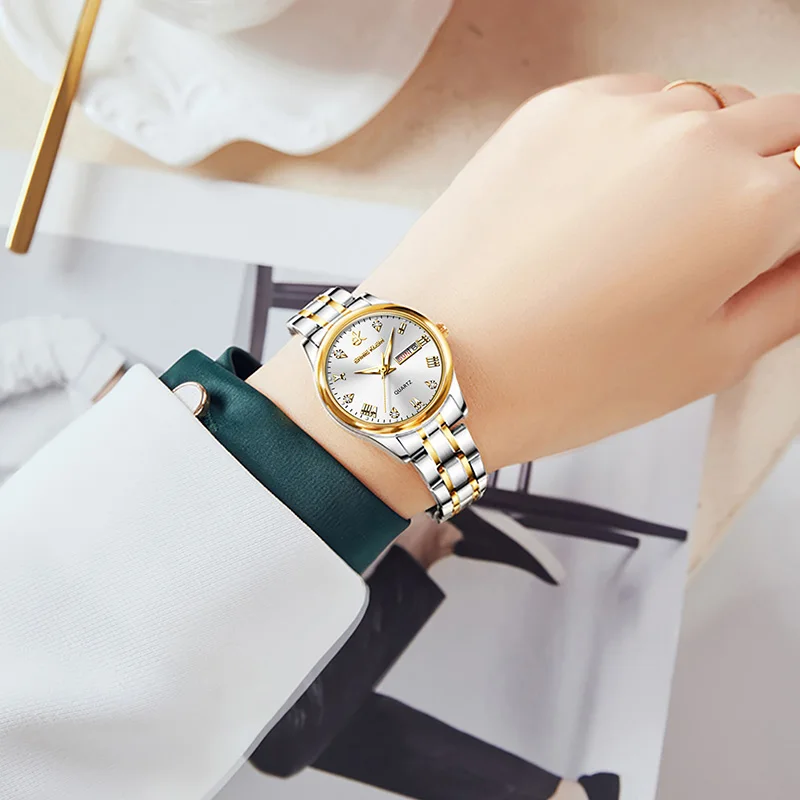 EK Women\'s Wrist watch Original Luxury Watches for Ladies Waterproof Stainless Steel Quartz Woman Wristwatch Gold 2022 trend