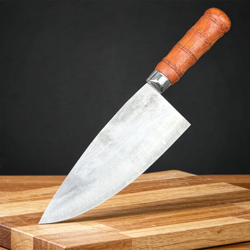 6.9 Inch Cleaver Knife 3-layers Clad Steel 10Cr15MoV Blade Chef's Cutting Meat Slicing Vegetables Handmade Forged Kitchen Knives
