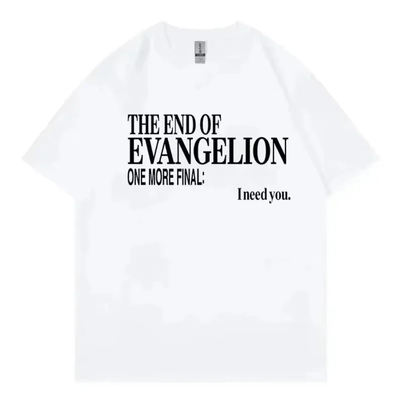 2026 Summer New Hot Neon Genesis Evangelion Printed Men's and Women's Pure T-shirt Couple Street Casual Top