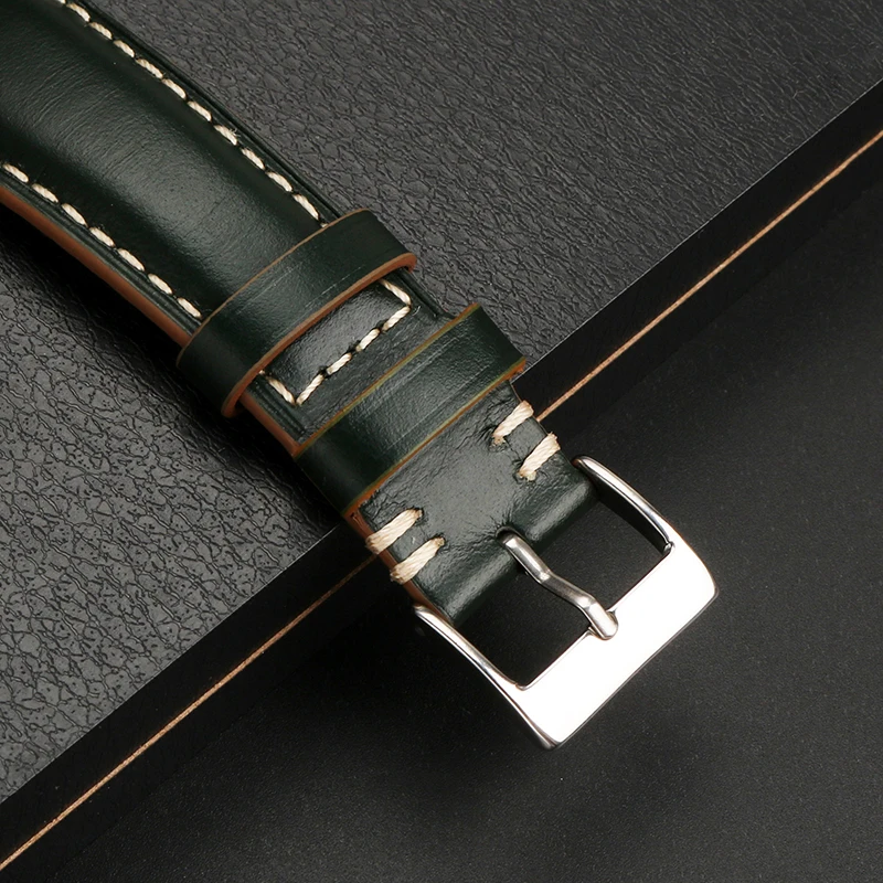 Correa de reloj de cuero genuino para hombre, Tudor, flor roja, M79910, pequeño escudo negro, correa de reloj de cuero de vaca, 20, 22mm, hebilla plegable suave