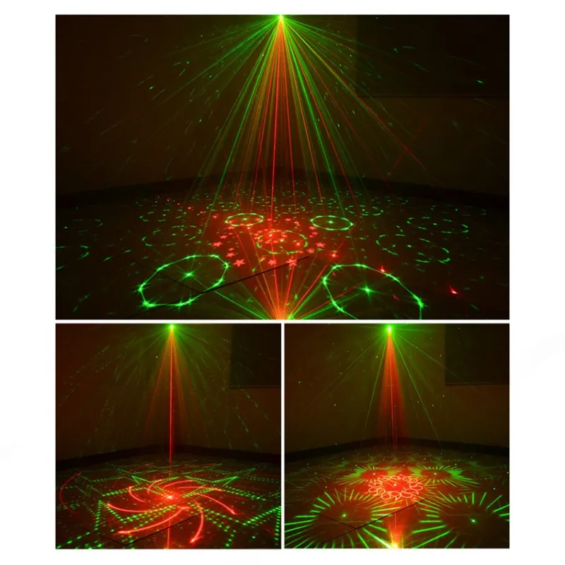ABGI-RGB Laser Projector Stage Light DJ Disco LED Lamp USB Rechargeable UV Sound Strobe Wedding Holiday Party Effect