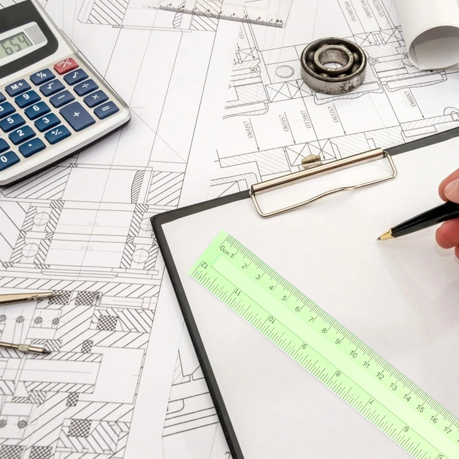 16Pcs 12 Inch Plastic Straight Rulers Colorful Transparent Measurement Tools for Students Plastic Straight Rulers