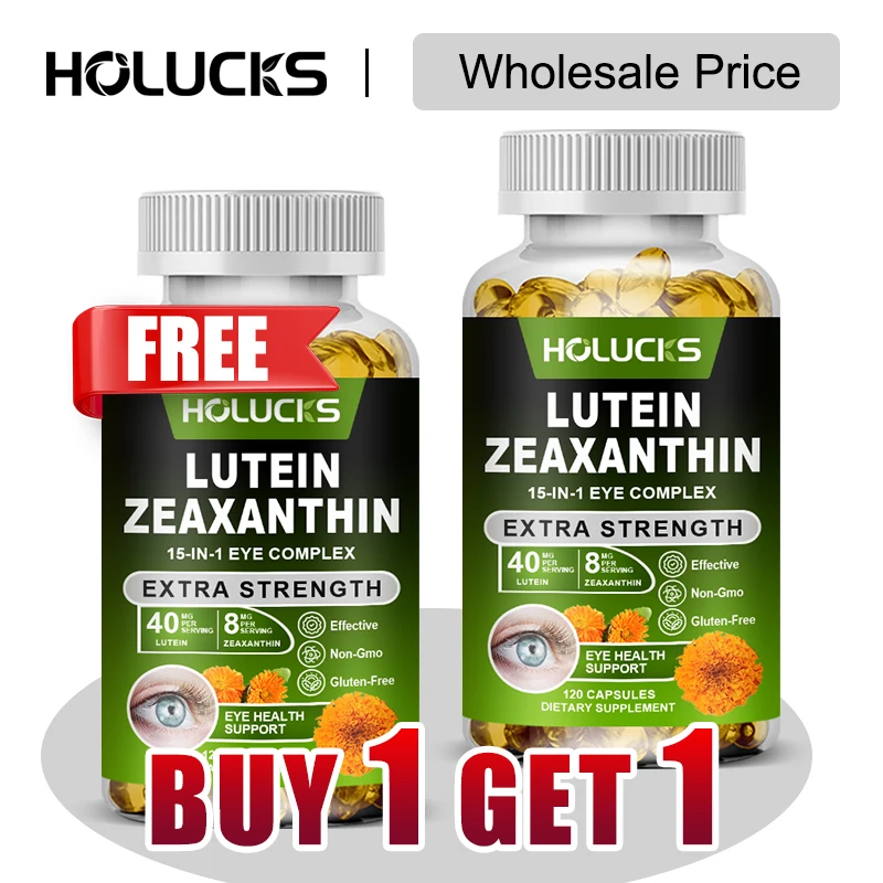 Buy 1 Get 1 Free! Lutein & Zeaxanthin Supplement, with Zinc, for Macular Protection, Blue Light Filter & Eye Strain Relief