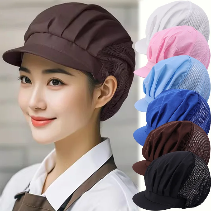 1-10pcs New Adjustable Cooking Chef Caps Food Service Hair Nets Chic Hat Breathable Work Dust Cap for Women Men Work Accessories