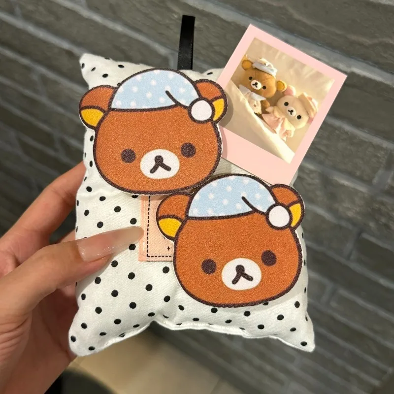 Cute Rilakkuma sleeping cap bangs stickers broken hair stickers Velcro stickers seamless hair accessories decoration view 4