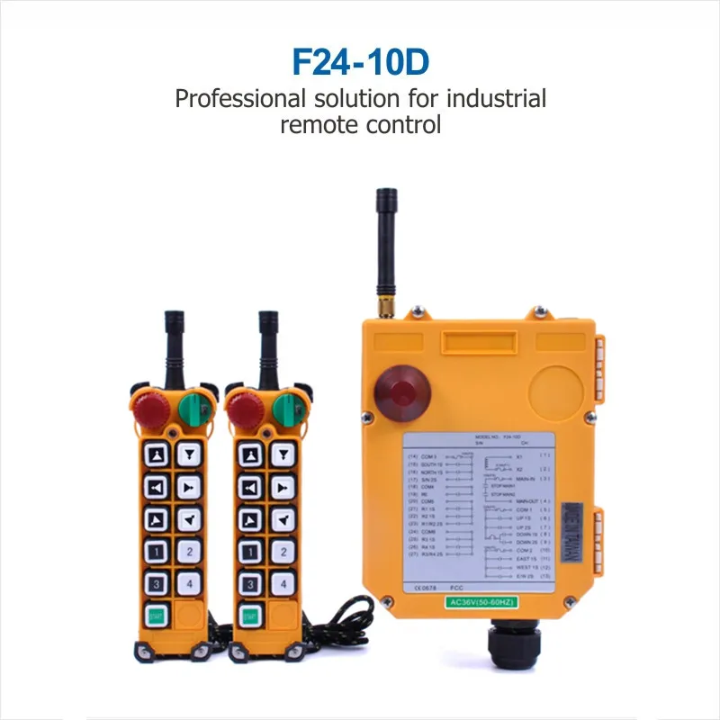 

TELECRANE F24-10D 2T1R Industrial Radio Wireless Crane Hoist Remote Control Switch 36V 220V 380V 10 Channel Double Speed