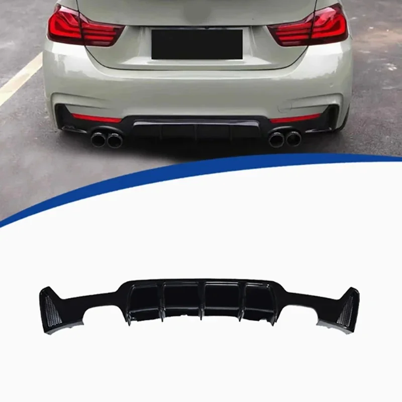 For BMW 4 series F32 F33 F36 Bright Black Back lip Car Rear Bumper Diffuser Rear Splitters Spoiler Glossy Black Back lip shunt