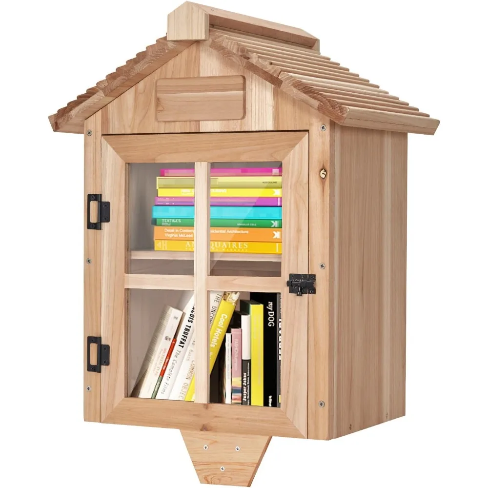 Small Library Box Outdoor free library with shelves, trapezoidal roof Small Library Box Free for community DIY