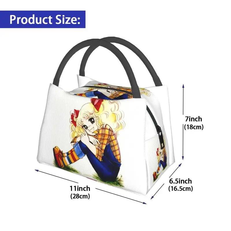 Custom Candy Candy Anime Manga Insulated Lunch Tote Bag for Women Resuable Cooler Thermal Food Lunch Box Hospital Office