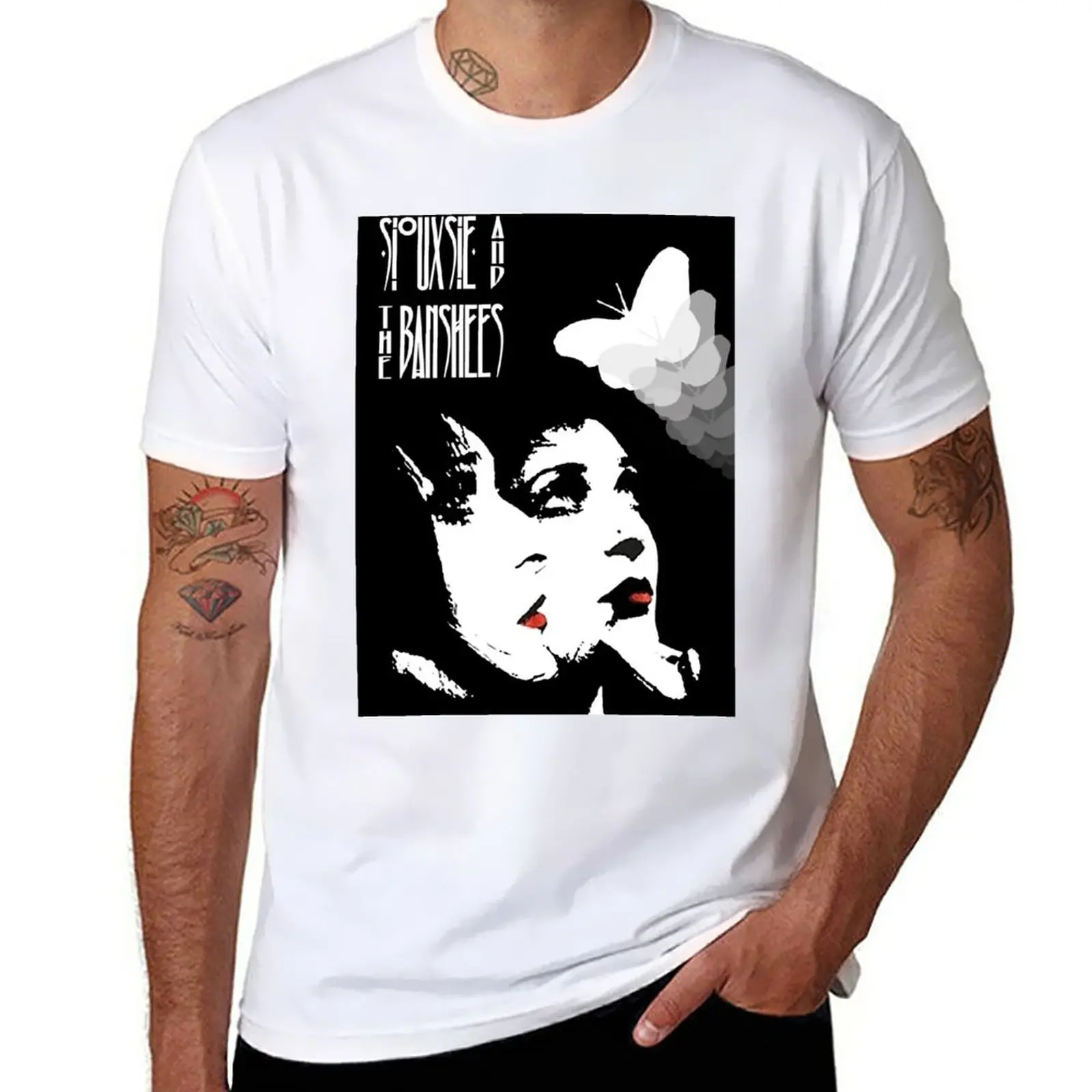 

New Siouxsie and the Banshees Siouxsie Sioux & Butterflies T-Shirt Short sleeve tee cute clothes sweat shirts, men