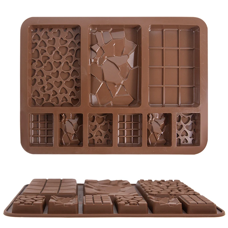 Silikon Schokoladen form Rechteck Fondant form DIY Süßigkeiten Dessert Waffel Liebe Herz Schokoladen form Back geschirr Kuchen Zubehör