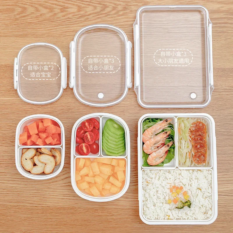 Lunch Box Bento Plastic Box Microwave Safe Refrigerator Box Salad Fruit Tray Container Keep Fresh Compartment Bowl 950ML