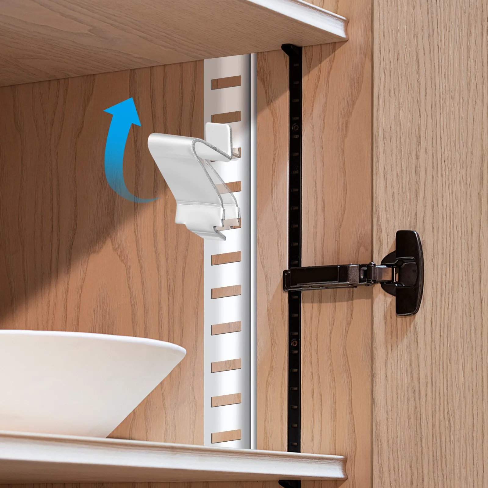 50Pcs Metal Cabinet Shelf Clips Adjustable Heavy Duty Shelf Supports for Office Closet Bookshelf Storage Shelving Hardware view 6