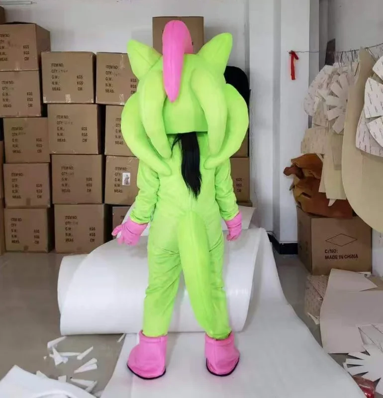 Disfraz de Mascota Green Sonics para Ceremonias Publicitarias, Fiestas de Disfraces, Carnaval, Actuaciones en Escenarios, Espectáculos y Accesorios Sorpresa