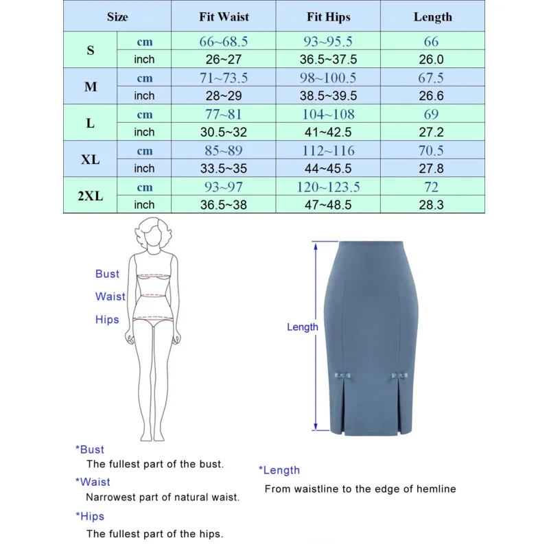 BP Women Office Lady Hips-wrapped Skirts High Waist Stretchy Bodycon Skirt Vintage Bow-Knot Decorated Skirt Elegant Pencil Ski J